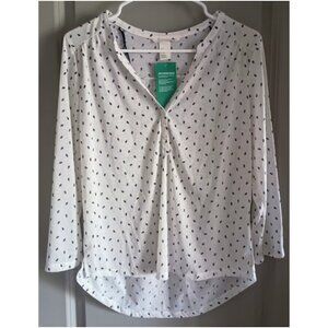 H&M 3/4 Sleeve V-Neck High-Low Top